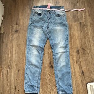 Stylish Light Blue Straight Leg Women's Jeans